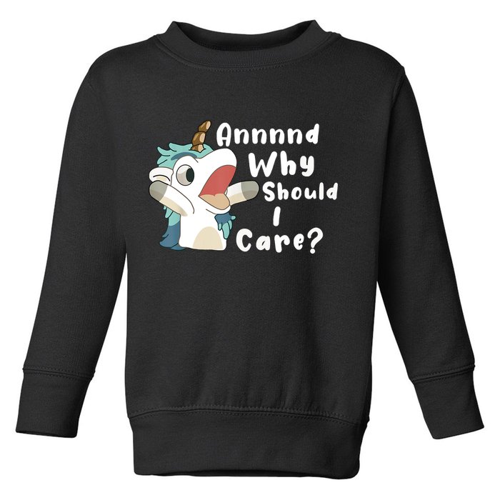 And Why Should I Care Funny Sarcastic Unicorn Toddler Sweatshirt