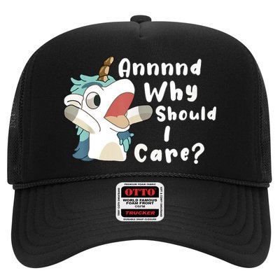 And Why Should I Care Funny Sarcastic Unicorn Trucker Hat