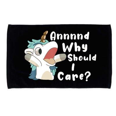 And Why Should I Care Funny Sarcastic Unicorn Microfiber Hand Towel