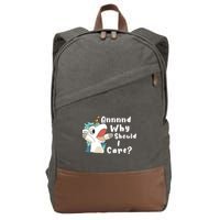 And Why Should I Care Funny Sarcastic Unicorn Cotton Canvas Backpack