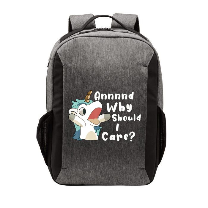And Why Should I Care Funny Sarcastic Unicorn Vector Backpack