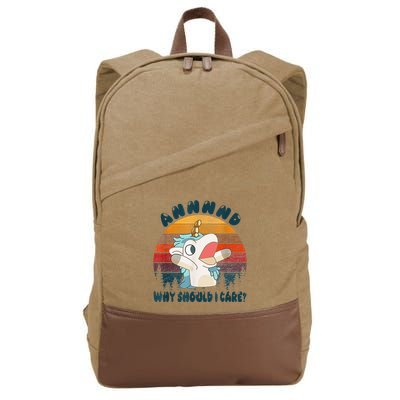 And Why Should I Care Funny Unicorn Lover Cotton Canvas Backpack