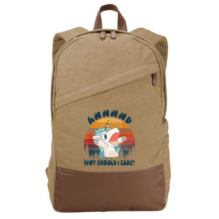 And Why Should I Care Funny Unicorn Lover Cotton Canvas Backpack