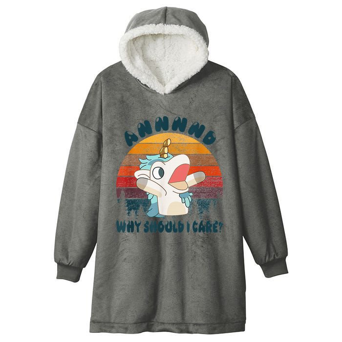 And Why Should I Care Funny Unicorn Lover Hooded Wearable Blanket