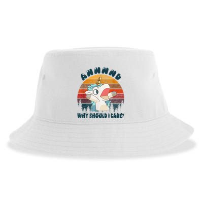 And Why Should I Care Funny Unicorn Lover Sustainable Bucket Hat