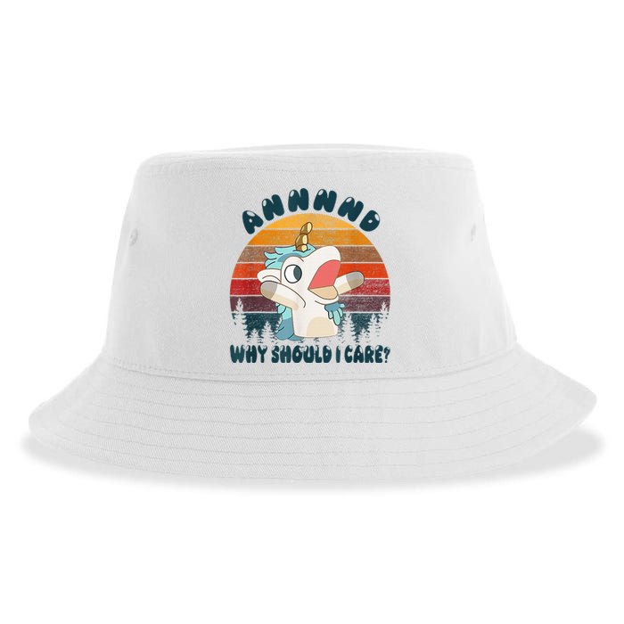 And Why Should I Care Funny Unicorn Lover Sustainable Bucket Hat