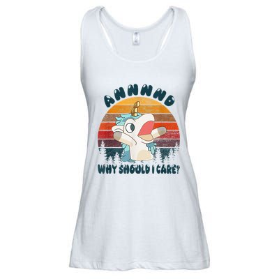 And Why Should I Care Funny Unicorn Lover Ladies Essential Flowy Tank
