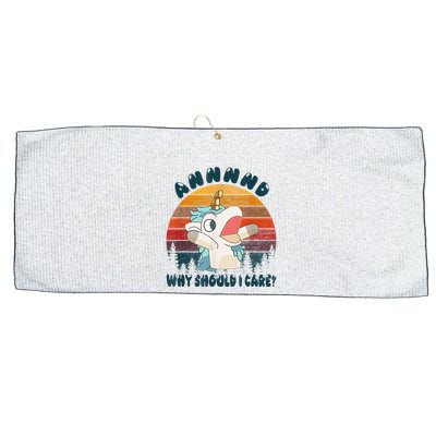 And Why Should I Care Funny Unicorn Lover Large Microfiber Waffle Golf Towel