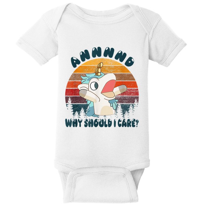 And Why Should I Care Funny Unicorn Lover Baby Bodysuit