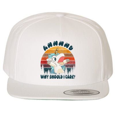 And Why Should I Care Funny Unicorn Lover Wool Snapback Cap