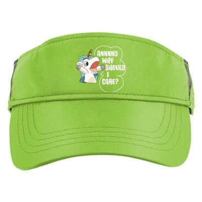 And Why Should I Care Funny Sarcastic Unicorn Lover Adult Drive Performance Visor