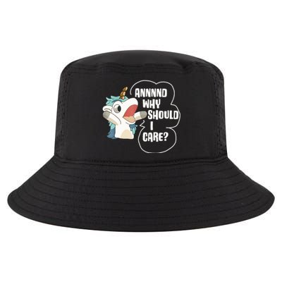 And Why Should I Care Funny Sarcastic Unicorn Lover Cool Comfort Performance Bucket Hat