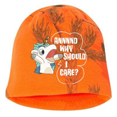 And Why Should I Care Funny Sarcastic Unicorn Lover Kati - Camo Knit Beanie