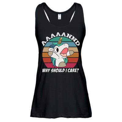 And Why Should I Care Funny Sarcastic Unicorn Ladies Essential Flowy Tank