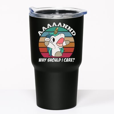 And Why Should I Care Funny Sarcastic Unicorn Tumbler