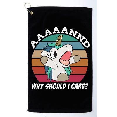 And Why Should I Care Funny Sarcastic Unicorn Golf Towel