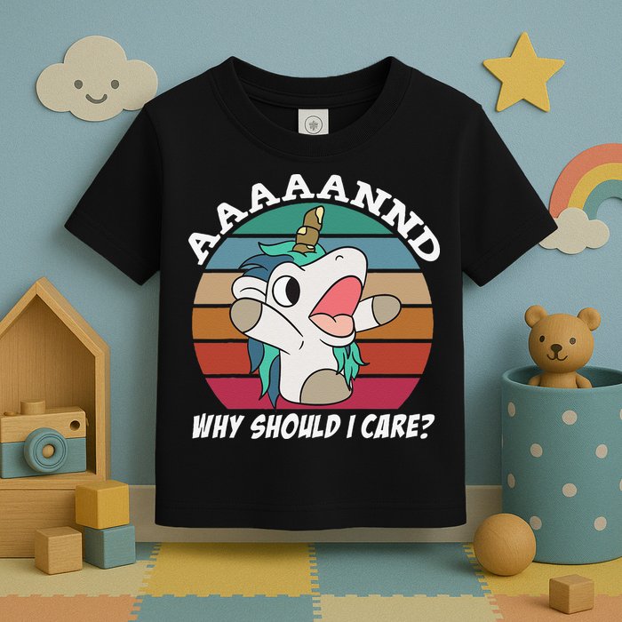And Why Should I Care Funny Sarcastic Unicorn Toddler T-Shirt