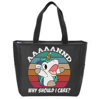 And Why Should I Care Funny Sarcastic Unicorn Zip Tote Bag