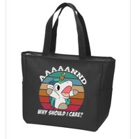 And Why Should I Care Funny Sarcastic Unicorn Zip Tote Bag