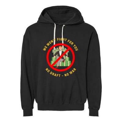 Anti War Selective Service Draft Vintage Peace Garment-Dyed Fleece Hoodie