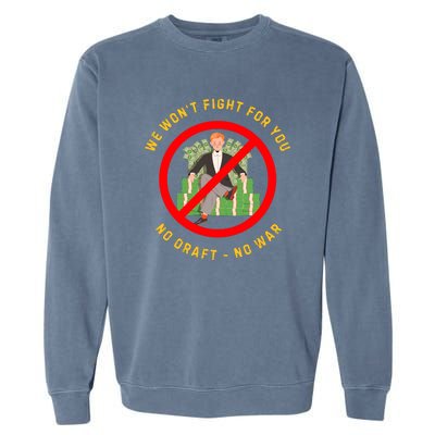 Anti War Selective Service Draft Vintage Peace Garment-Dyed Sweatshirt