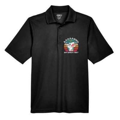 And Why Should I Care Funny Sarcastic Unicorn Men's Origin Performance Pique Polo