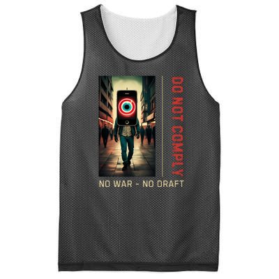 Anti War Selective Service Draft Peace Do Not Comply Mesh Reversible Basketball Jersey Tank