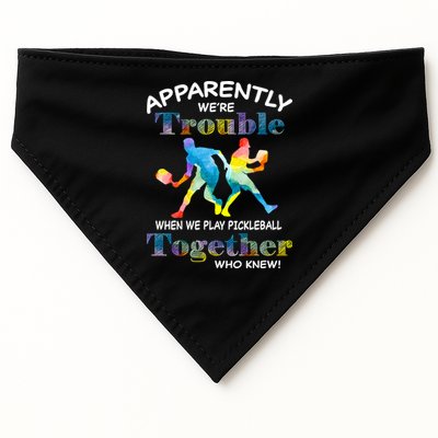 APPARENTLY WE'RE TROUBLE PICKLEBALL MEN USA-Made Doggie Bandana