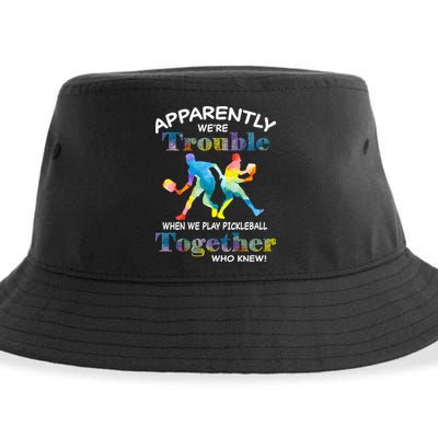 APPARENTLY WE'RE TROUBLE PICKLEBALL MEN Sustainable Bucket Hat