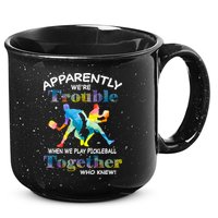 APPARENTLY WE'RE TROUBLE PICKLEBALL MEN 15oz Campfire Ceramic Mug