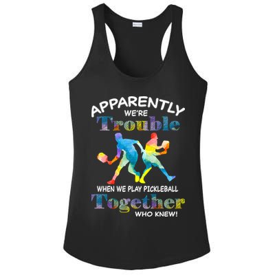APPARENTLY WE'RE TROUBLE PICKLEBALL MEN Ladies PosiCharge Competitor Racerback Tank