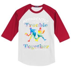 APPARENTLY WE'RE TROUBLE PICKLEBALL MEN Kids Colorblock Raglan Jersey