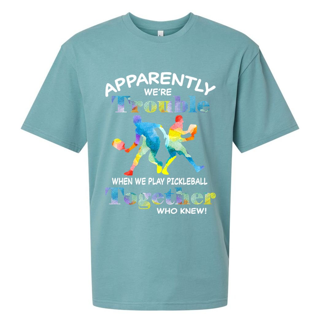 APPARENTLY WE'RE TROUBLE PICKLEBALL MEN Sueded Cloud Jersey T-Shirt