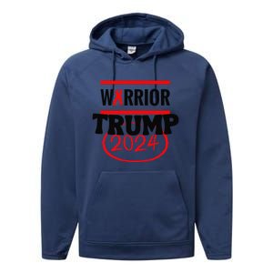 Awesome Warrior Trump 2024 Gift Performance Fleece Hoodie