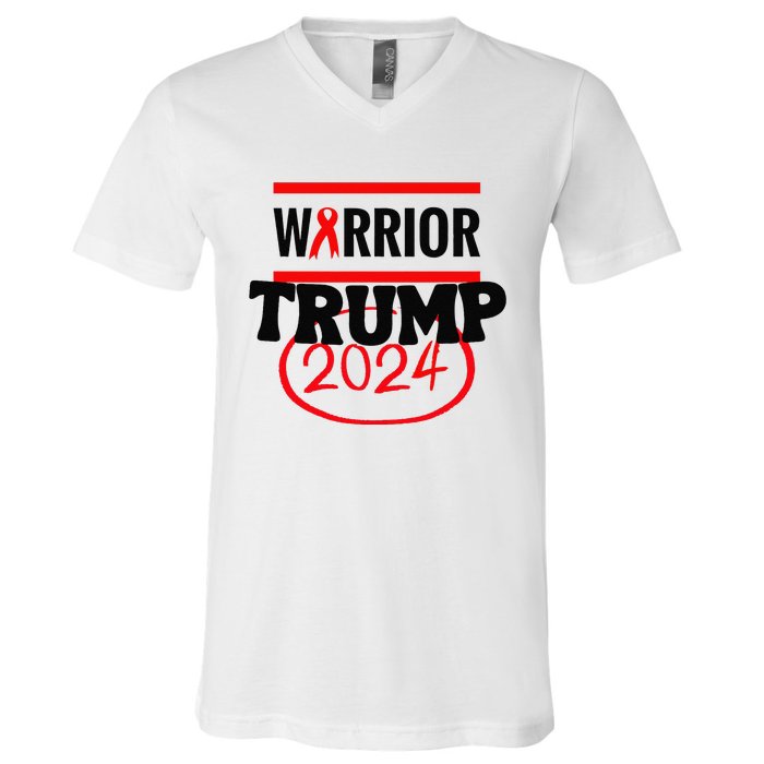 Awesome Warrior Trump 2024 Gift V-Neck T-Shirt