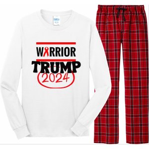 Awesome Warrior Trump 2024 Gift Long Sleeve Pajama Set