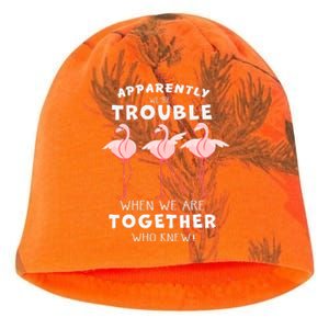 Apparently We're Trouble Flamingo Kati - Camo Knit Beanie