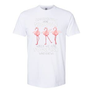 Apparently We're Trouble Flamingo Softstyle CVC T-Shirt