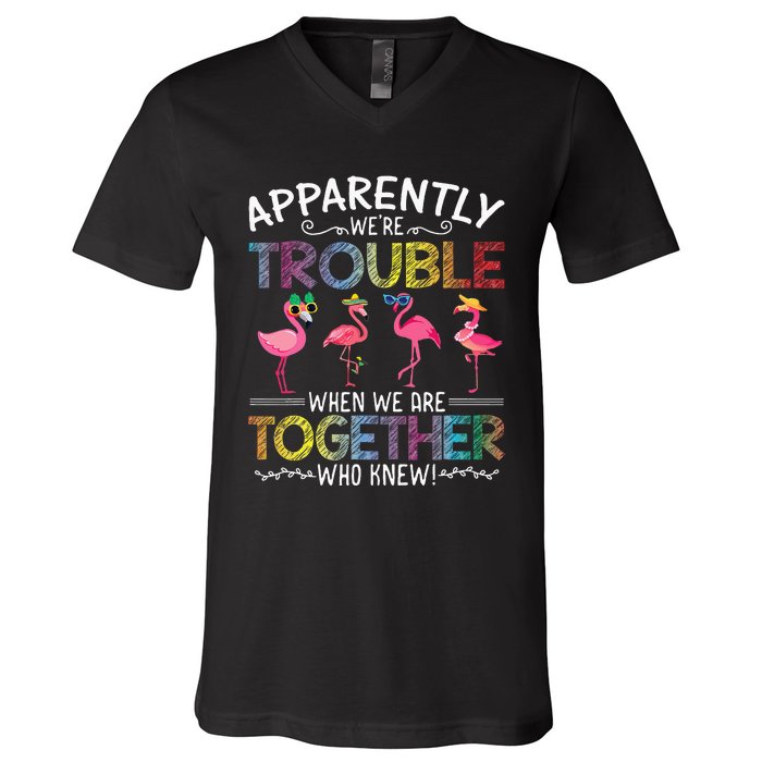 Apparently Were Trouble When We Are Together Who Knew Funny V-Neck T-Shirt