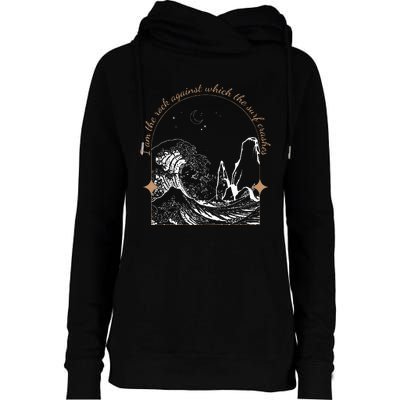 Against Which The Surf Crashes Womens Funnel Neck Pullover Hood