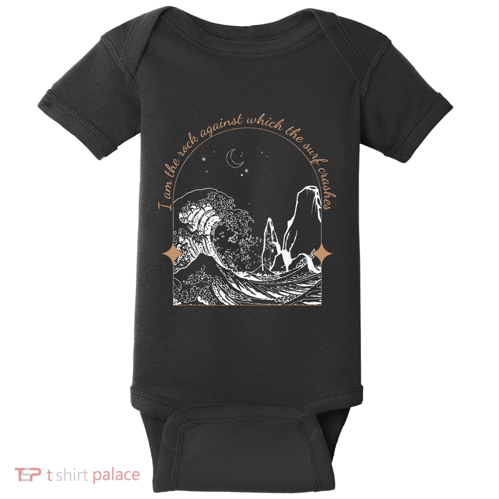 Against Which The Surf Crashes Baby Bodysuit