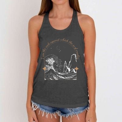 Against Which The Surf Crashes Women's Knotted Racerback Tank