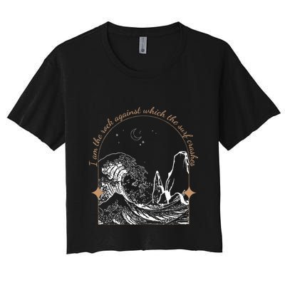 Against Which The Surf Crashes Crop Top