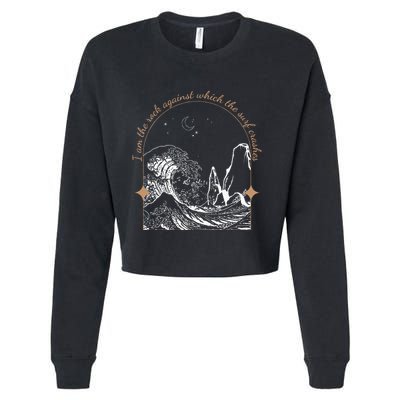 Against Which The Surf Crashes Cropped Pullover Crew