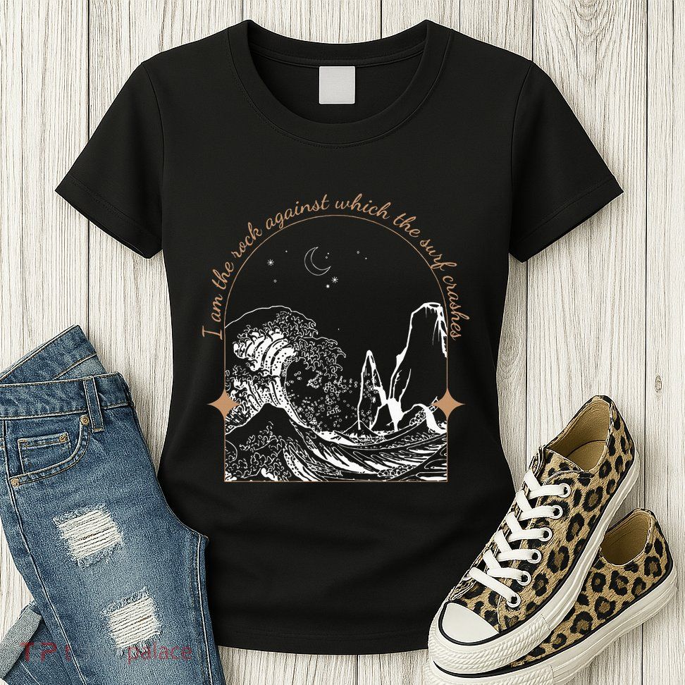 Against Which The Surf Crashes Womens T-Shirt