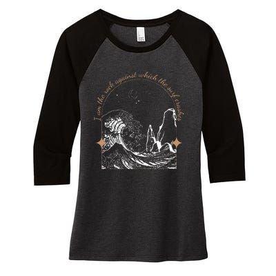 Against Which The Surf Crashes Women's Tri-Blend 3/4-Sleeve Raglan Shirt