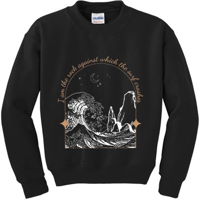 Against Which The Surf Crashes Kids Sweatshirt