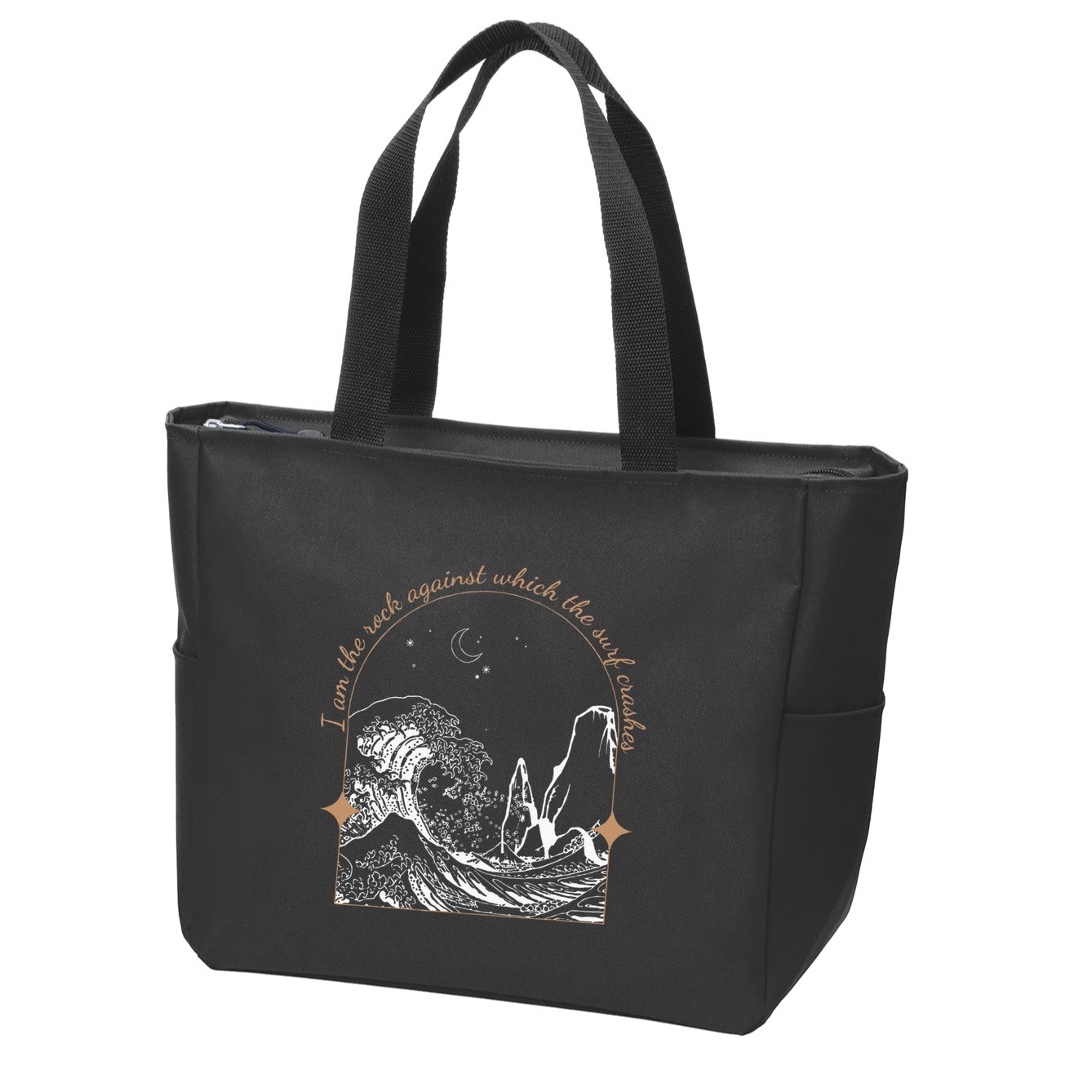 Against Which The Surf Crashes Zip Tote Bag