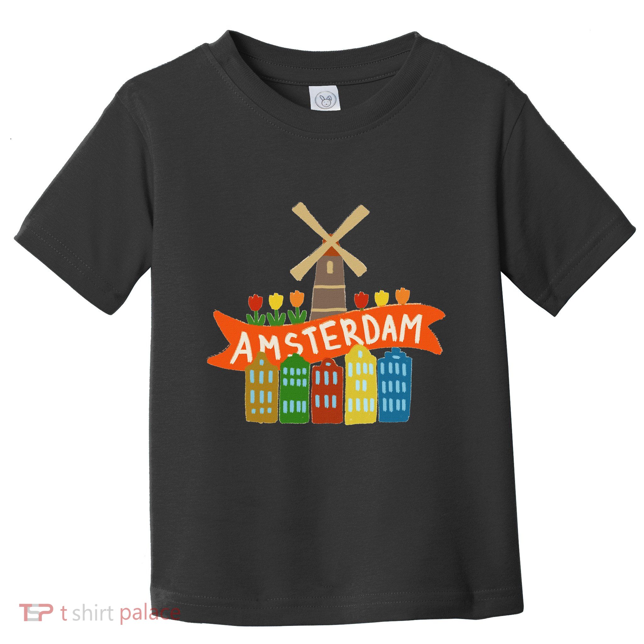 Amsterdam Windmill Tulips Houses Holland Netherlands Toddler T-Shirt
