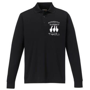 Apparently We’Re Trouble When We Are Together Who Knew Funny Llama Performance Long Sleeve Polo